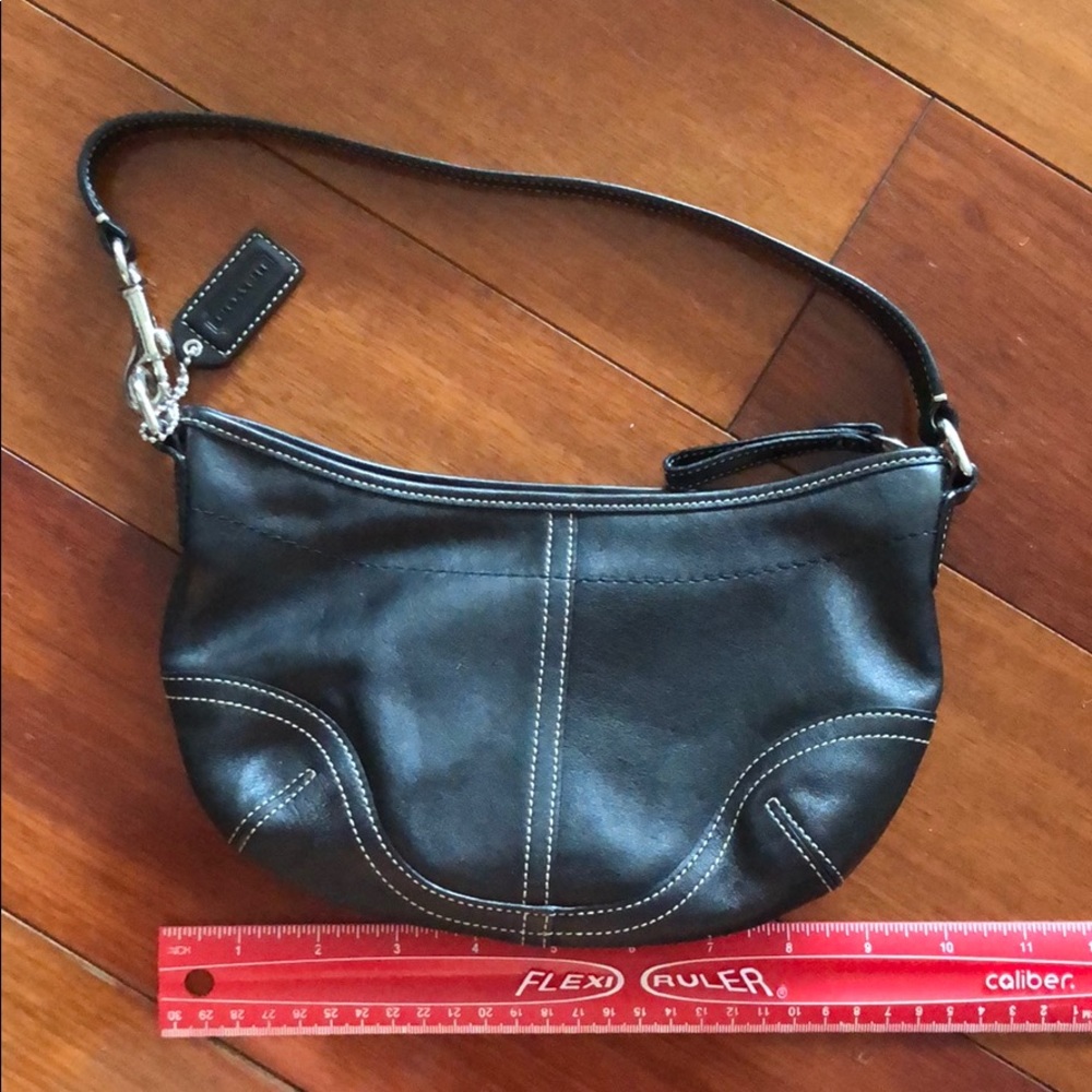 Black leather Coach hand bag